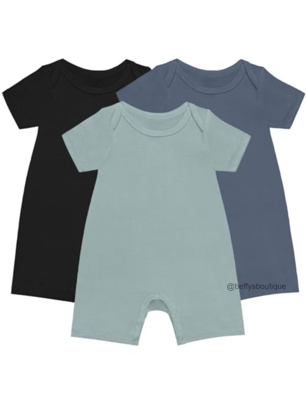 Baby Romper Pajamas 3-Pack Short Sleeve Snug Fit Footless Rayon Spandex